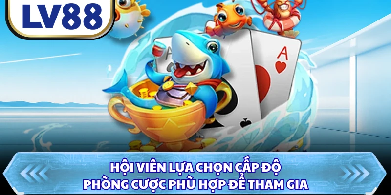 Hội viên lựa chọn cấp độ phòng cược phù hợp để tham gia